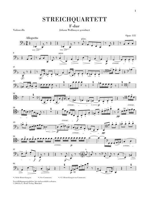String Quartet F Major Op. 135 貝多芬 弦樂四重奏 亨乐版 | 小雅音樂 Hsiaoya Music