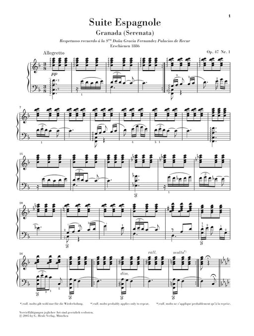 Suite Espagnole Op. 47 Piano Solo 阿爾貝尼士 西班牙組曲 鋼琴 亨乐版 | 小雅音樂 Hsiaoya Music