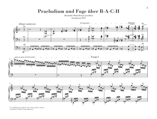 Prelude and Fugue on B-A-C-H Organ 李斯特 前奏曲 復格曲 管風琴 亨乐版 | 小雅音樂 Hsiaoya Music