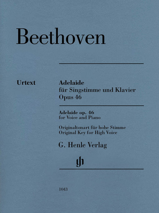 Adelaide, Op. 46 Original Key for High Voice and Piano 貝多芬 高音 鋼琴 亨乐版 | 小雅音樂 Hsiaoya Music