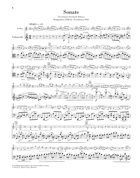 Sonata for Violin and Violoncello 拉威爾‧摩利斯 奏鳴曲小提琴 大提琴 弦樂二重奏 亨乐版 | 小雅音樂 Hsiaoya Music