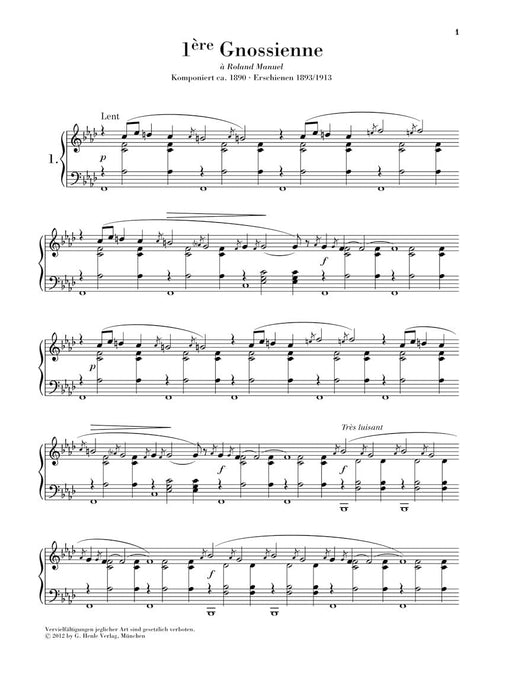Erik Satie - Gnossiennes Piano 薩悌 格諾辛納斯 鋼琴 亨乐版 | 小雅音樂 Hsiaoya Music