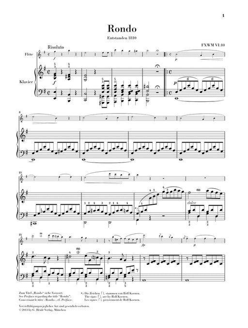 Rondo in E minor Flute and Piano 莫札特‧弗朗茲 迴旋曲 長笛(含鋼琴伴奏) 亨乐版 | 小雅音樂 Hsiaoya Music