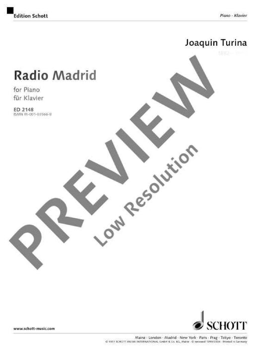 Radio Madrid 杜利納 鋼琴獨奏 朔特版 | 小雅音樂 Hsiaoya Music