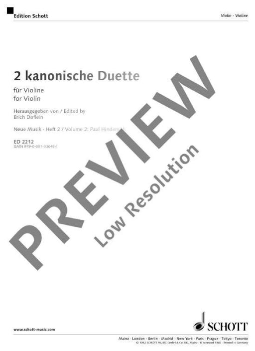 Kanonisches Vortragsstück und kanonische Variationen 2 kanonische Duette 辛德密特 變奏曲 二重奏 雙小提琴 朔特版 | 小雅音樂 Hsiaoya Music
