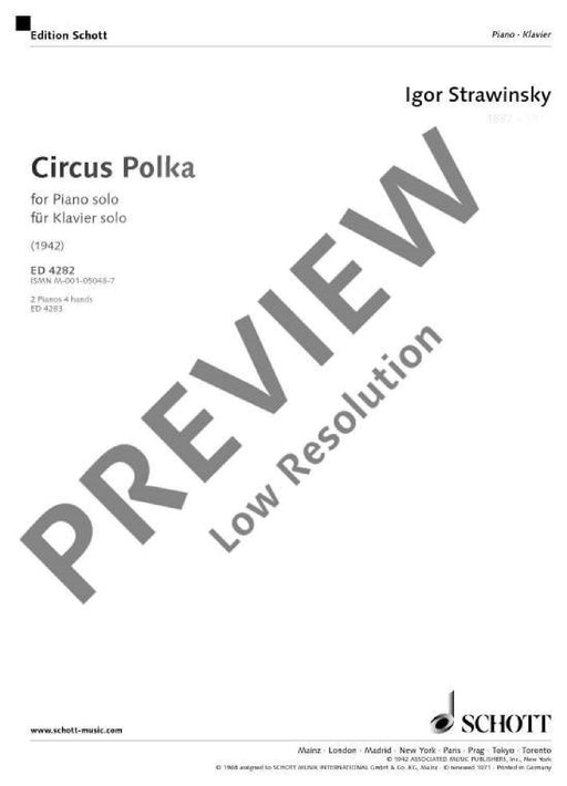 Circus Polka composed for a young elephant 斯特拉溫斯基．伊果 馬戲波卡 鋼琴獨奏 朔特版 | 小雅音樂 Hsiaoya Music