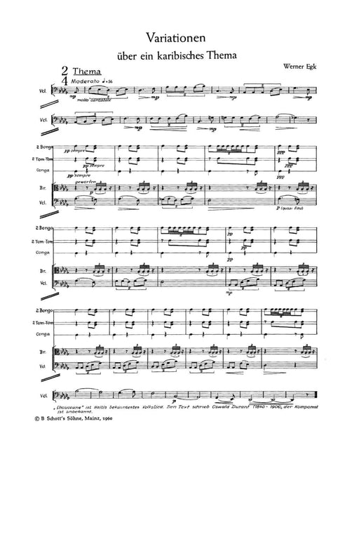 Variationen über ein karibisches Thema 艾格科 變奏曲 總譜 朔特版 | 小雅音樂 Hsiaoya Music