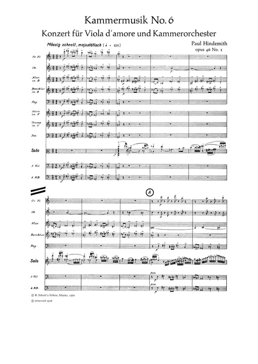 Chamber music No. 6 op. 46/1 辛德密特 室內樂 總譜 朔特版 | 小雅音樂 Hsiaoya Music