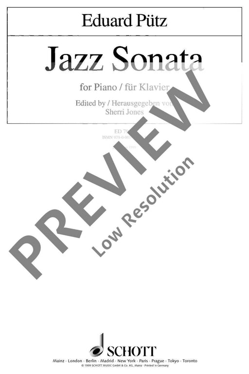 Jazz Sonata 愛德華．普茨 爵士音樂奏鳴曲 鋼琴獨奏 朔特版 | 小雅音樂 Hsiaoya Music
