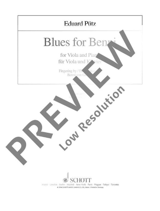 Blues for Benny 愛德華．普茨 藍調 中提琴加鋼琴 朔特版 | 小雅音樂 Hsiaoya Music