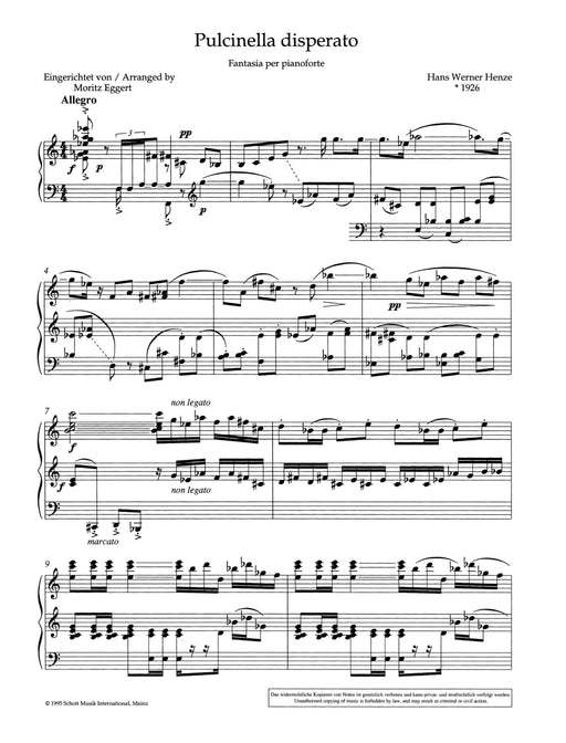 Pulcinella disperato Fantasia per pianoforte 亨采 普爾欽奈拉幻想曲鋼琴 鋼琴獨奏 朔特版 | 小雅音樂 Hsiaoya Music