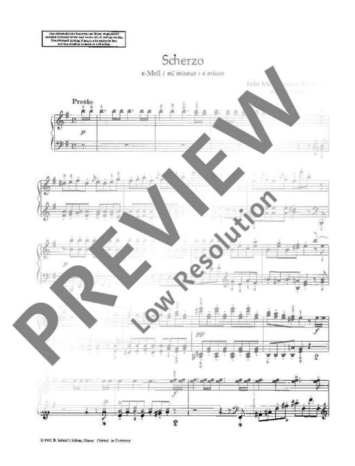 Scherzo E Minor op. 16/2 孟德爾頌．菲利克斯 詼諧曲小調 鋼琴獨奏 朔特版 | 小雅音樂 Hsiaoya Music