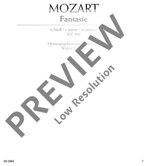 Fantasia No. 19 C Minor KV 396 莫札特 幻想曲 小調 鋼琴獨奏 朔特版 | 小雅音樂 Hsiaoya Music