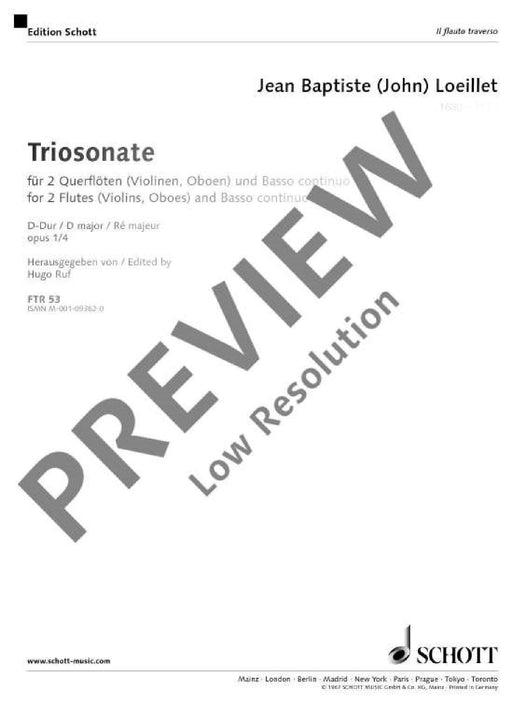 Triosonata op. 1 No. 4 D major 三重奏鳴曲 大調 雙小提琴加鋼琴 朔特版 | 小雅音樂 Hsiaoya Music
