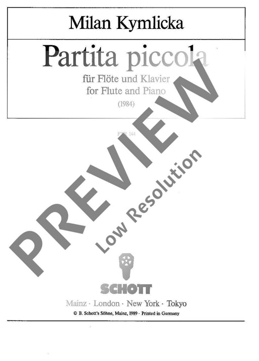 Partita piccolá 古組曲 長笛加鋼琴 朔特版 | 小雅音樂 Hsiaoya Music