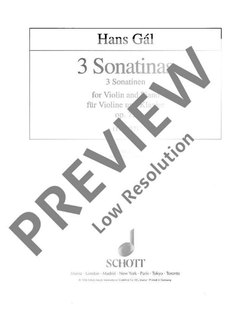 3 Sonatinas op. 71/1-3 加爾 小奏鳴曲 小提琴加鋼琴 朔特版 | 小雅音樂 Hsiaoya Music
