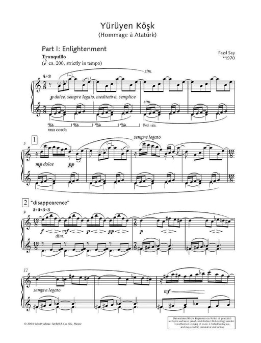 Yürüyen Kösk op. 72a Art of Piano No. 4 (The Moving Mansion) 賽伊．法佐 鋼琴 鋼琴獨奏 朔特版 | 小雅音樂 Hsiaoya Music