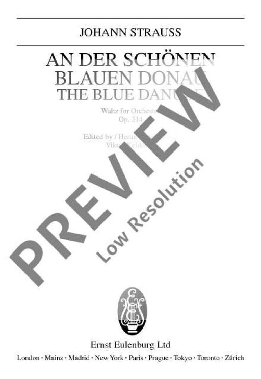 The blue Danube op. 314 Waltz 史特勞斯．約翰 藍色多瑙河 圓舞曲 總譜 歐伊倫堡版 | 小雅音樂 Hsiaoya Music