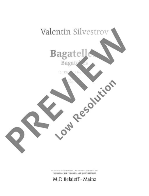 Bagatelles op. 1 - 5 席威斯特洛夫 音樂小品 鋼琴獨奏 | 小雅音樂 Hsiaoya Music