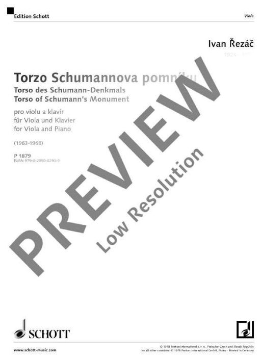 Torso des Schumann-Denkmals 中提琴加鋼琴 朔特版 | 小雅音樂 Hsiaoya Music