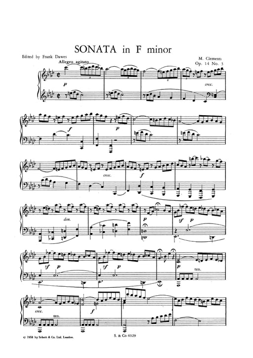 Sonata F Minor op. 14/3 克雷門悌．穆奇歐 奏鳴曲小調 鋼琴獨奏 朔特版 | 小雅音樂 Hsiaoya Music