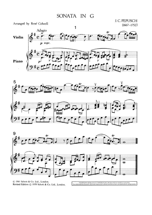 Sonata in G 佩普許 奏鳴曲 小提琴加鋼琴 朔特版 | 小雅音樂 Hsiaoya Music