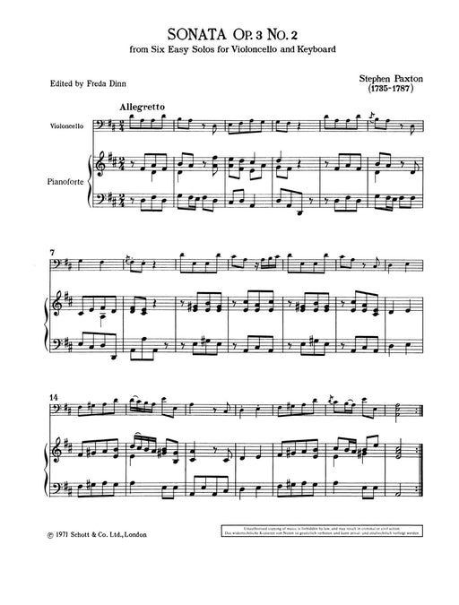 Sonata op. 3/2 奏鳴曲 大提琴加鋼琴 朔特版 | 小雅音樂 Hsiaoya Music