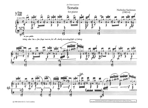 Sonata 薩克曼 奏鳴曲 鋼琴獨奏 朔特版 | 小雅音樂 Hsiaoya Music