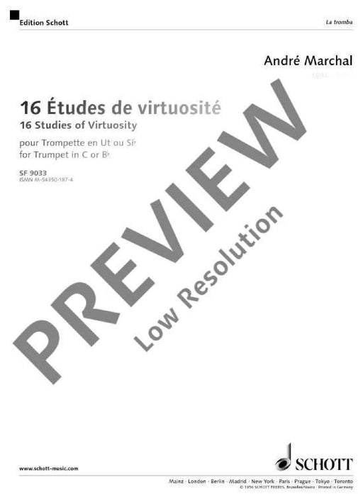 16 Studies of Virtuosity 馬沙爾 小號教材 朔特版 | 小雅音樂 Hsiaoya Music