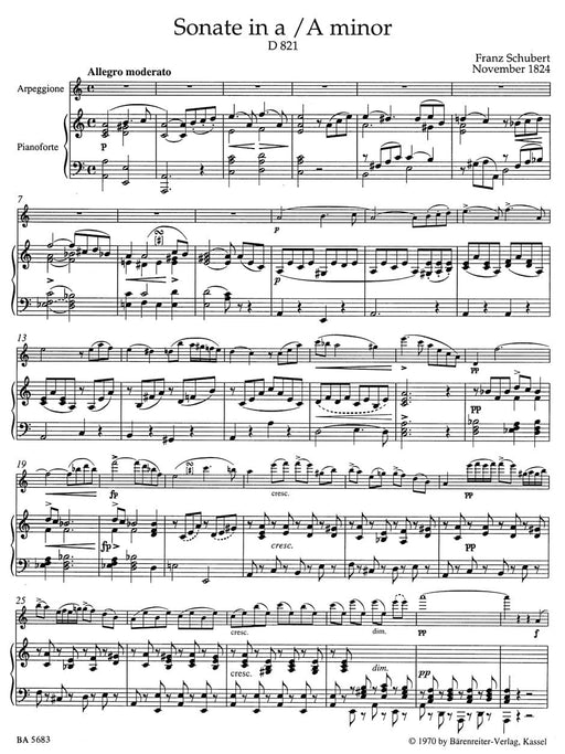 Sonata A minor D 821 "Arpeggione" 舒伯特 奏鳴曲 騎熊士版 | 小雅音樂 Hsiaoya Music