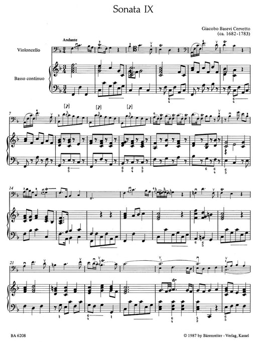 zwei Sonaten für Violoncello und Basso continuo oder 2 Violoncelli Nr. 5 und 9 (aus "12 Cello Sonatas" op. 2) 大提琴 奏鳴曲 騎熊士版 | 小雅音樂 Hsiaoya Music