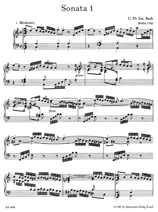 The Six Wuttenberg Sonatas Wq 49 巴赫卡爾菲利普艾曼紐 奏鳴曲 騎熊士版 | 小雅音樂 Hsiaoya Music