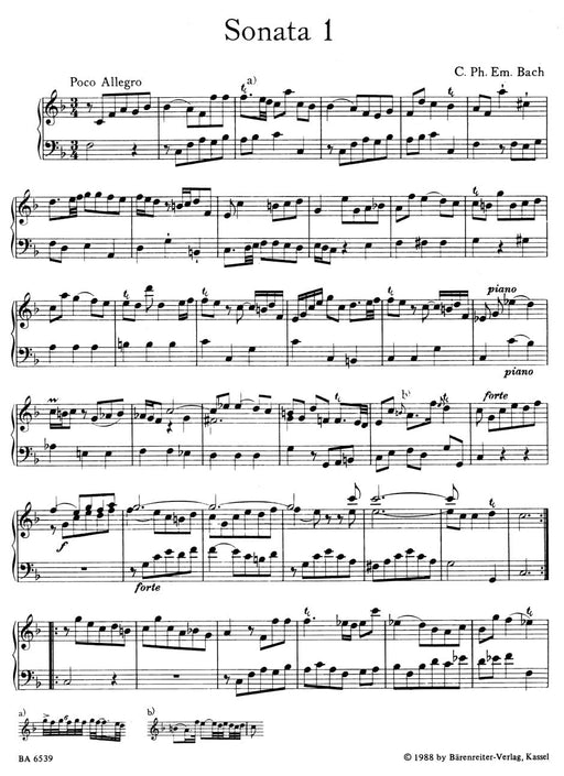 The Six Prussian Sonatas Wq 48 巴赫卡爾菲利普艾曼紐 奏鳴曲 騎熊士版 | 小雅音樂 Hsiaoya Music
