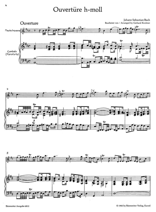 Overture (Orchestal Suite) for Flute and Harpsichord Obbligato (Piano) B minor (according to BWV 1067) 巴赫約翰瑟巴斯提安 序曲 組曲 長笛 大鍵琴 鋼琴 騎熊士版 | 小雅音樂 Hsiaoya Music