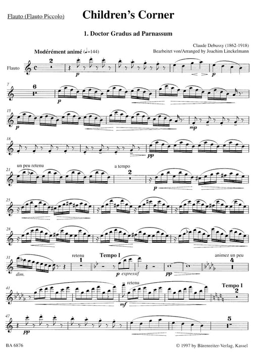 Children's Corner -Arrangement for wind quintet of the Piano suite- 德布西 兒童世界 管樂五重奏 鋼琴 組曲 騎熊士版 | 小雅音樂 Hsiaoya Music