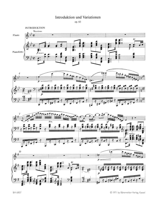 Introduktion und Variationen für Flöte und Klavier (über ein Thema aus Carl Maria von Webers "Euryanthe" op. 63) 庫勞 詠唱調 歐麗安特 騎熊士版 | 小雅音樂 Hsiaoya Music