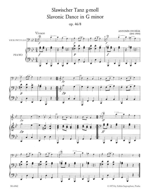 Slavonic Dances for Violoncello and Piano op. 46/3, 46/8 德弗札克 斯拉夫舞曲 大提琴 鋼琴 騎熊士版 | 小雅音樂 Hsiaoya Music