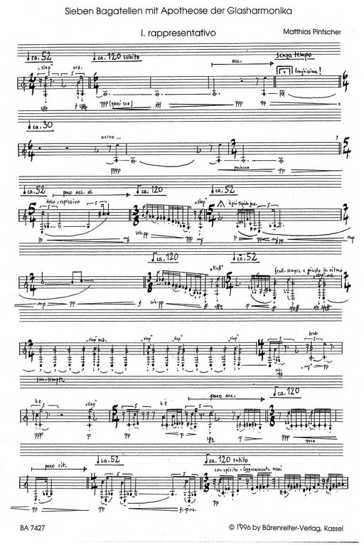 sieben Bagatellen mit Apotheose der Glasharmonika für Klarinette in B (1994 (rev. 2001)) 音樂小品 騎熊士版 | 小雅音樂 Hsiaoya Music