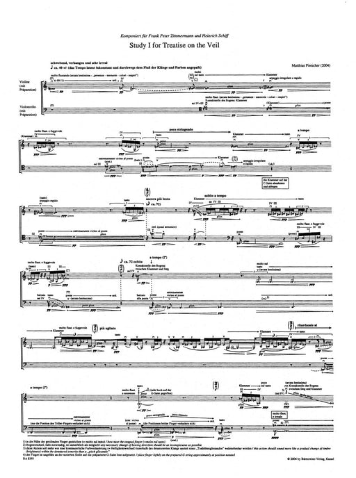 Study I for Treatise on the Veil für Violine, Cello (2004) 小提琴 大提琴 騎熊士版 | 小雅音樂 Hsiaoya Music