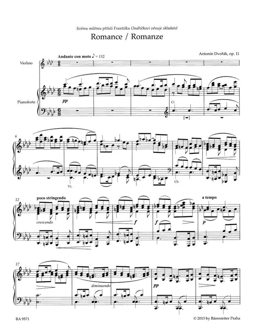Romance op. 11 (Arrangement for Violin and Piano) 德弗札克 浪漫曲 編曲 小提琴 鋼琴 騎熊士版 | 小雅音樂 Hsiaoya Music
