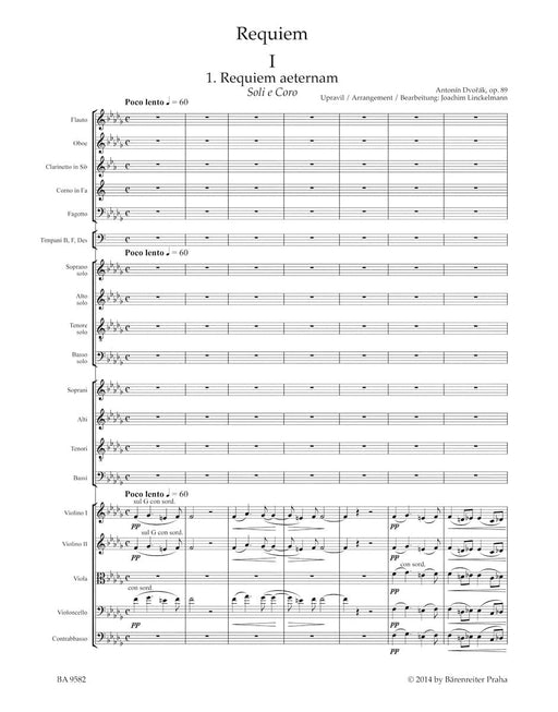 Requiem op. 89 (Arrangement for Soloists, Choir and Chamber Orchestra) 德弗札克 安魂曲 編曲 獨奏 室內合奏團 騎熊士版 | 小雅音樂 Hsiaoya Music