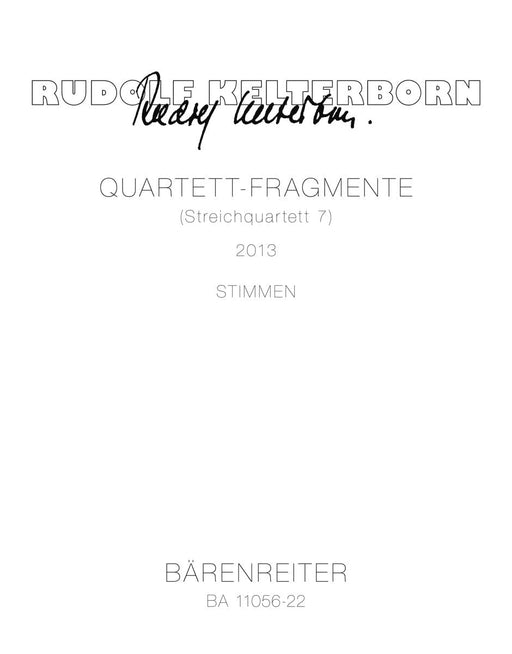Quartet Fragments (String Quartet 7) (2013) 四重奏 弦樂四重奏 騎熊士版 | 小雅音樂 Hsiaoya Music