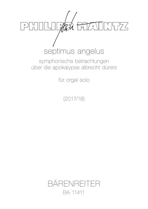 septimus angelus for organ solo (2017/2018) -Symphonic observations about Albrecht Dürer's Apocalypse- Symphonic observations about Albrecht Dürer's Apocalypse 管風琴 獨奏 騎熊士版 | 小雅音樂 Hsiaoya Music