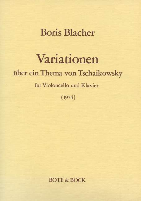 Variations on the theme by Tchaikovsky Rococo Variations 布拉赫爾 變奏曲 主題 洛可可風格變奏曲 大提琴加鋼琴 柏特-柏克版 | 小雅音樂 Hsiaoya Music