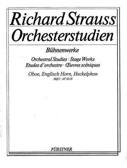 Orchestral Studies Stage Works: Oboe Vol. 1 Guntram - Elektra 史特勞斯理查 管弦樂團 雙簧管 貢特拉姆艾蕾克特拉 雙簧管教材 博浩版 | 小雅音樂 Hsiaoya Music
