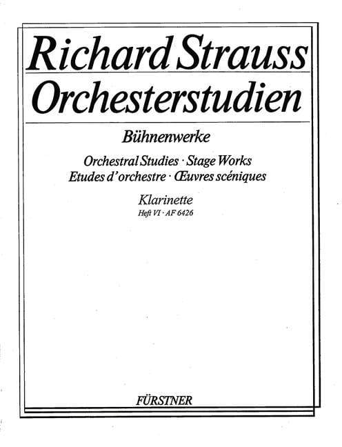 Orchestral Studies Stage Works: Clarinet Vol. 6 Guntram - Feuersnot - Salome - Der Rosenkavalier 史特勞斯理查 管弦樂團 貢特拉姆火荒莎樂美玫瑰騎士 豎笛教材 博浩版 | 小雅音樂 Hsiaoya Music