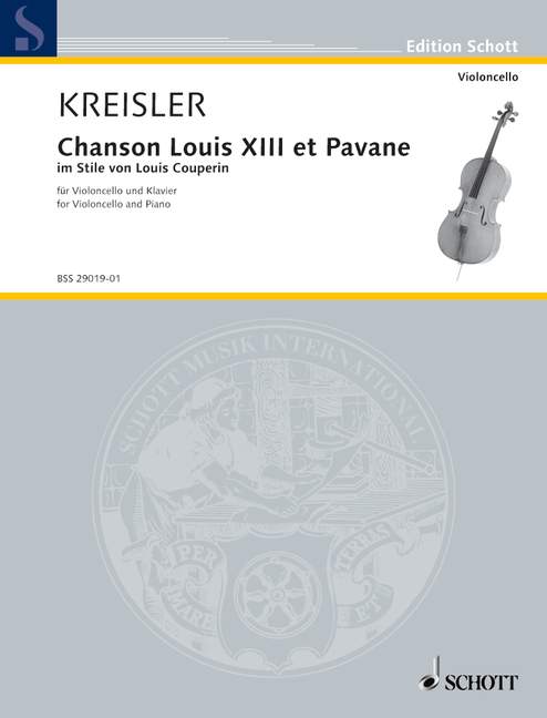Chanson Louis XIII et Pavane im Stile von Louis Couperin 克萊斯勒 帕凡 大提琴加鋼琴 朔特版 | 小雅音樂 Hsiaoya Music