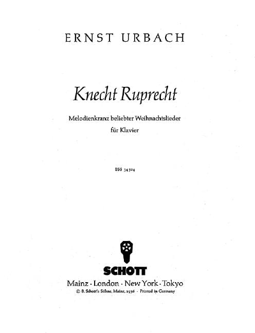 Knecht Ruprecht Melodienkranz beliebter Weihnachtslieder 鋼琴獨奏 朔特版 | 小雅音樂 Hsiaoya Music