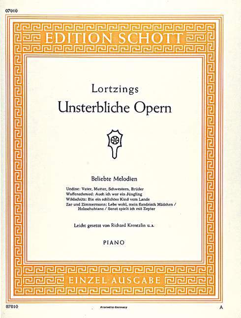 Lortzing's Immortal Operas Easy settings of famous pieces 歌劇 小品 鋼琴獨奏 朔特版 | 小雅音樂 Hsiaoya Music