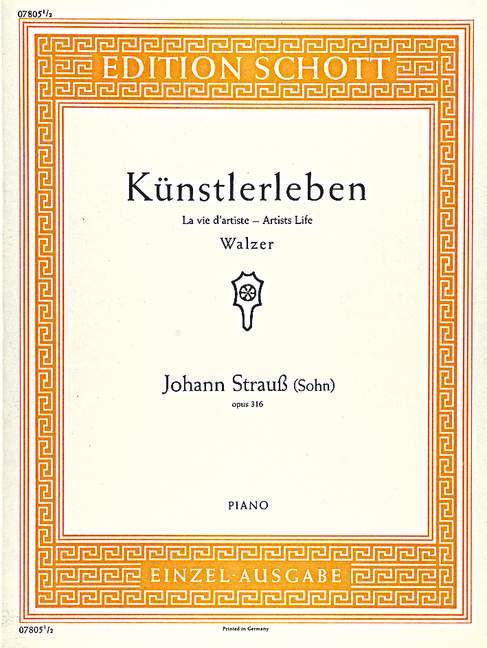 Künstlerleben op. 316 Waltz 史特勞斯．約翰 圓舞曲 鋼琴獨奏 朔特版 | 小雅音樂 Hsiaoya Music